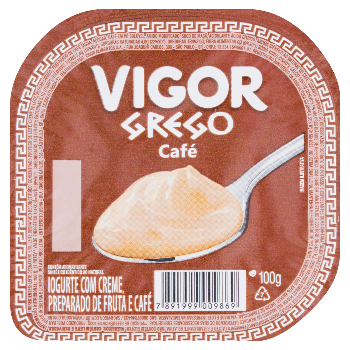 7891999009869 - IOGURTE GREGO CAFÉ VIGOR POTE 100G
