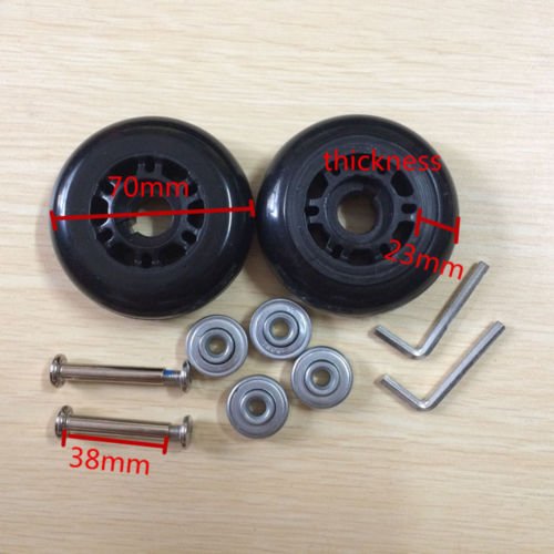 7892138864998 - 70X23MM BLACK LUGGAGE SUITCASE / INLINE OUTDOOR SKATE REPLACEMENT WHEELS WITH ABEC 608ZZ BEARINGS
