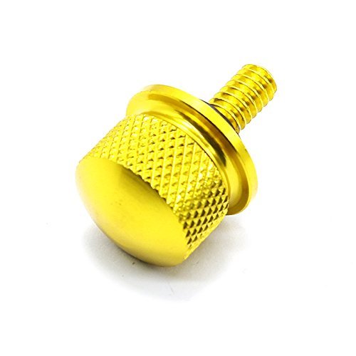 7892138865063 - BILLET ALUMINUM SEAT BOLT WITH KNURLED SIDES FOR 96-15 HARLEY SPORTSTER DYNA TOURING GLIDE AND OTHER MODEL WITH 1/4-20 THREAD (GOLDEN)
