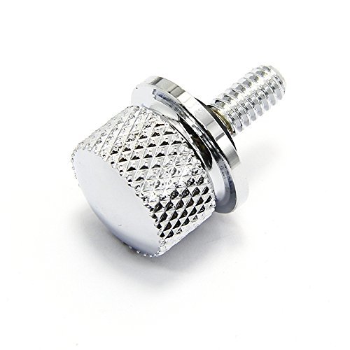 7892138865070 - 1/4-20 THREAD HARLEY DAVIDSON BILLET ALUMINUM SEAT QUICK MOUNT BOLT SCREW CAP WITH KNURLED SIDES(SILVER )