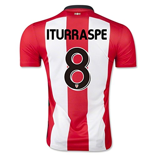 7892462167451 - 2015-2016 RED & WHITE #8 ITURRASPE HOME MATCH FOOTBALL SOCCER JERSEY