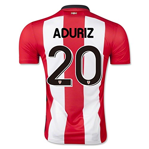 7892462167987 - 2015-2016 RED & WHITE #20 ADURIZ HOME MATCH FOOTBALL SOCCER JERSEY