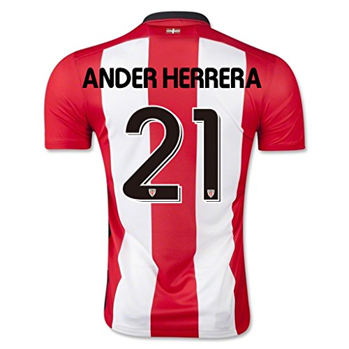7892462168106 - 2015-2016 RED & WHITE #21 ANDER HERRERA HOME MATCH FOOTBALL SOCCER JERSEY