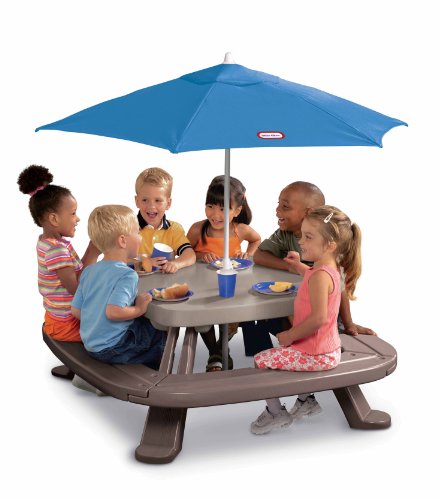 0789264304313 - LITTLE TIKES FOLD 'N STORE PICNIC TABLE WITH MARKET UMBRELLA
