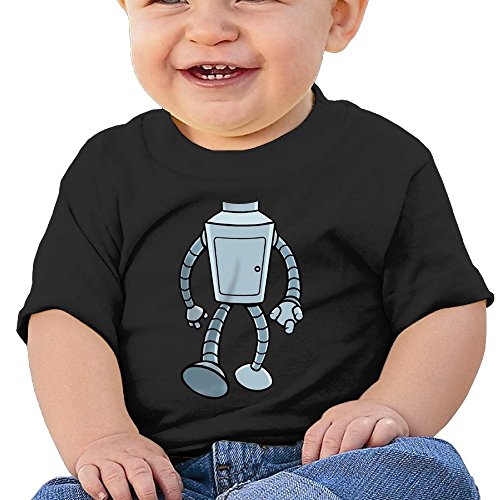 7892820812436 - HZERUI INFANTS &TODDLERS BABY'S FUTURAMA BENDER T-SHIRT BLACK 6 M FOR 6-24 MONTHS.