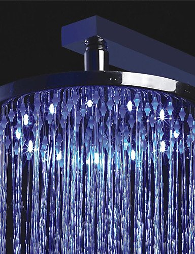 7893266450534 - XXW HOME 10 INCH ROUND CHROME RAINFALL 3 COLORS TEMPERATURE SENSITIVE LED SHOWER HEAD