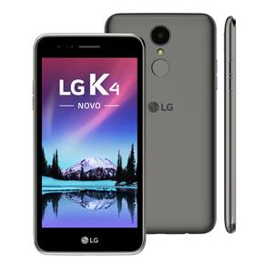 7893299908262 - SMARTPHONE LG K4 X230 TITÂNIO COM 8GB, DUAL CHIP, TELA DE 5.0, 4G, ANDROID 6.0, CÂMERA 8MP E PROCESSADOR QUAD CORE DE 1.1GHZ 145G LG