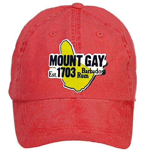 7893302937630 - NUSAJJ MOUNT GAY MAP LOGO UNSTRUCTURED 100% COTTON HATS DESIGN FOR FEMALE RED ONE SIZE