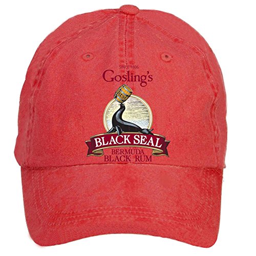 7893302938156 - NUSAJJ GOSLINGS LOGO SEAL UNSTRUCTURED 100% COTTON HATS DESIGN FOR MEN RED ONE SIZE