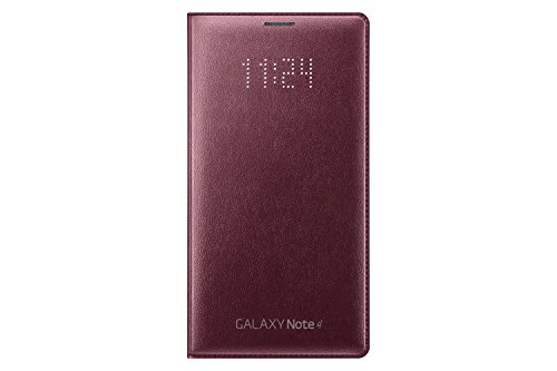 0789398314356 - SAMSUNG GALAXY NOTE 4 CASE, LED FLIP COVER - PLUM RED