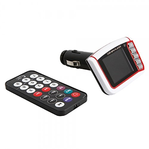 7894280843593 - 1.8 LCD CAR MP4 PLAYER WIRELESS FM TRANSMITTER WHITE & RED