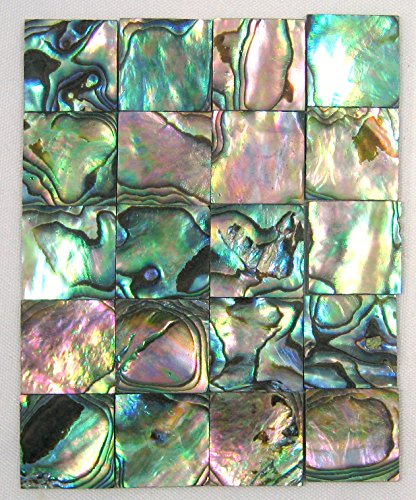 0789464379111 - YUAN'S 150 PIECES 1.5CM(0.59'') SQUARE ONE SIDE POLISHED PAUA ABALONE SHELL TYPE B. FOR INLAY MOSAIC JEWELRY DESIGN