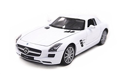 0789464385853 - WELLY 1:24 MERCEDES BENZ SLS AMG DIECAST MODEL TOY CAR WHITE NEW IN BOX