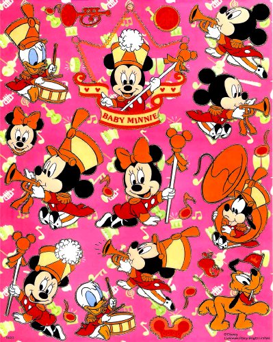 0789470269338 - 7.5 X 10 INCH BABY MINNIE MOUSE MARCHING BAND CHEERLEADER TRUMPET DISNEY STICKER SHEET E033 ~ GREAT BIRTHDAY PARTY FAVOR OR KIDS REWARD STICKERS SCRAPBOOK PHOTO BOOK LAPTOP VINYL CAR DECAL