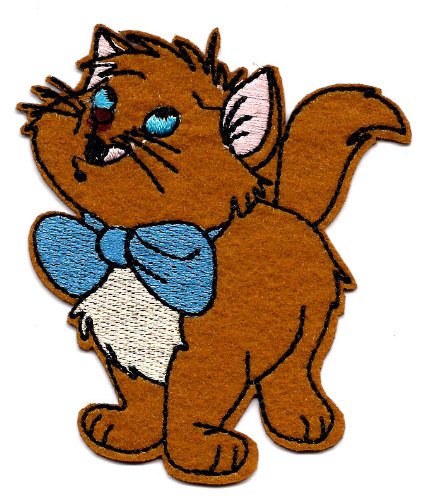0789470270235 - 3 X 3.5 INCHES ARISTOCAT TOULOUSE KITTEN CAT LOVER EMBROIDERED IRON ON / SEW ON PATCH APPLIQUE