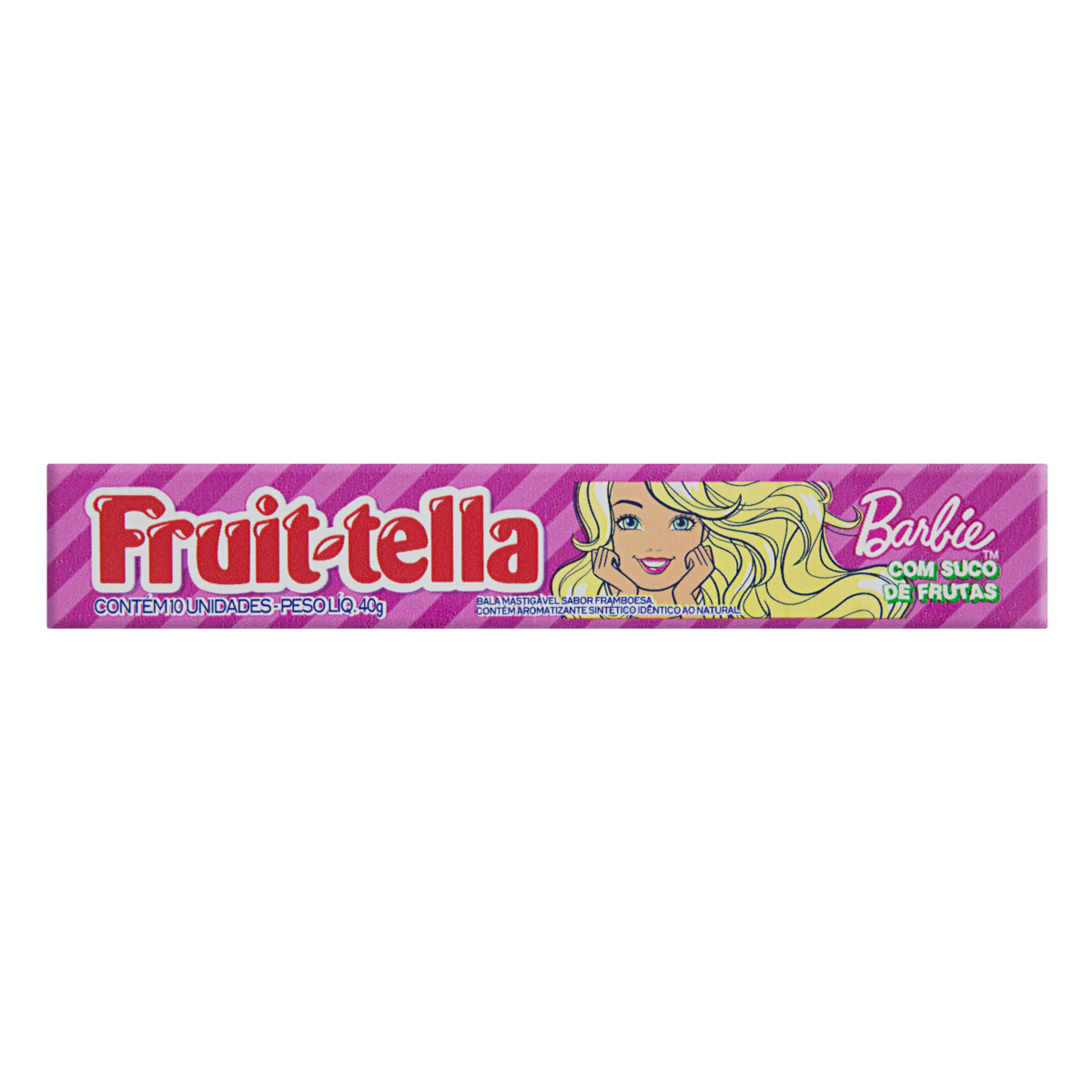 7895144295367 - BALA FRAMBOESA BARBIE FRUIT-TELLA PACOTE 40G