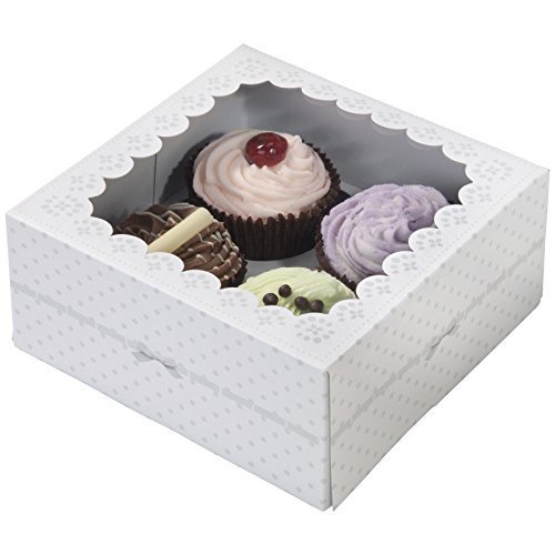 0789542023776 - TALKING TABLES FRILLS AND FROSTING CAKE BOXES (2 PACK), WHITE BY TALKING TABLES