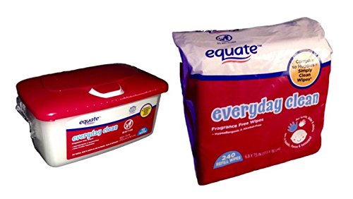 0789545343710 - EQUATE EVERYDAY WIPES WITH POP-UP DISPENSER (COMBINATION 312 WIPES TOTAL)