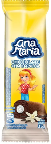 7896002303804 - BOLO CHOCOLATE RECHEIO BAUNILHA ANA MARIA PACOTE 35G