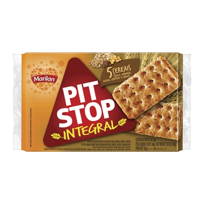 7896003703795 - PACK BISCOITO COM 5 CEREAIS INTEGRAL MARILAN PIT STOP PACOTE 168G 6 UNIDADES