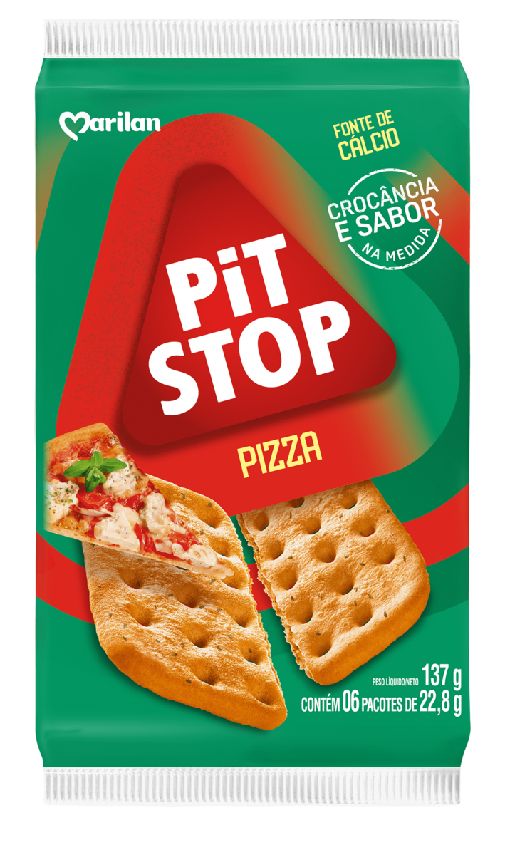 7896003739435 - PACK BISCOITO PIZZA MARILAN PIT STOP PACOTE 137G 6 UNIDADES