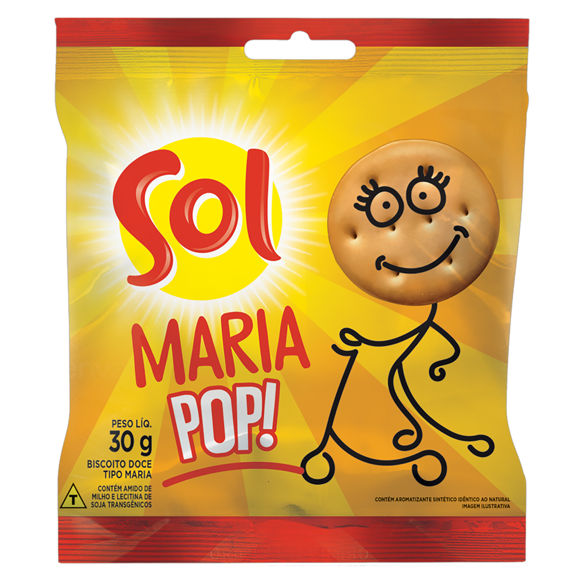 7896005207659 - BISCOITO MARIA SOL POP! PACOTE 30G