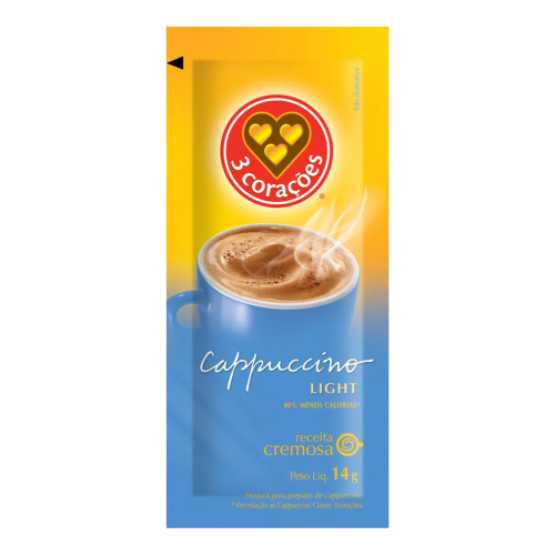 7896005802380 - CAPUCCINO 3 CORACOES LIGHT SACHE 14GRS
