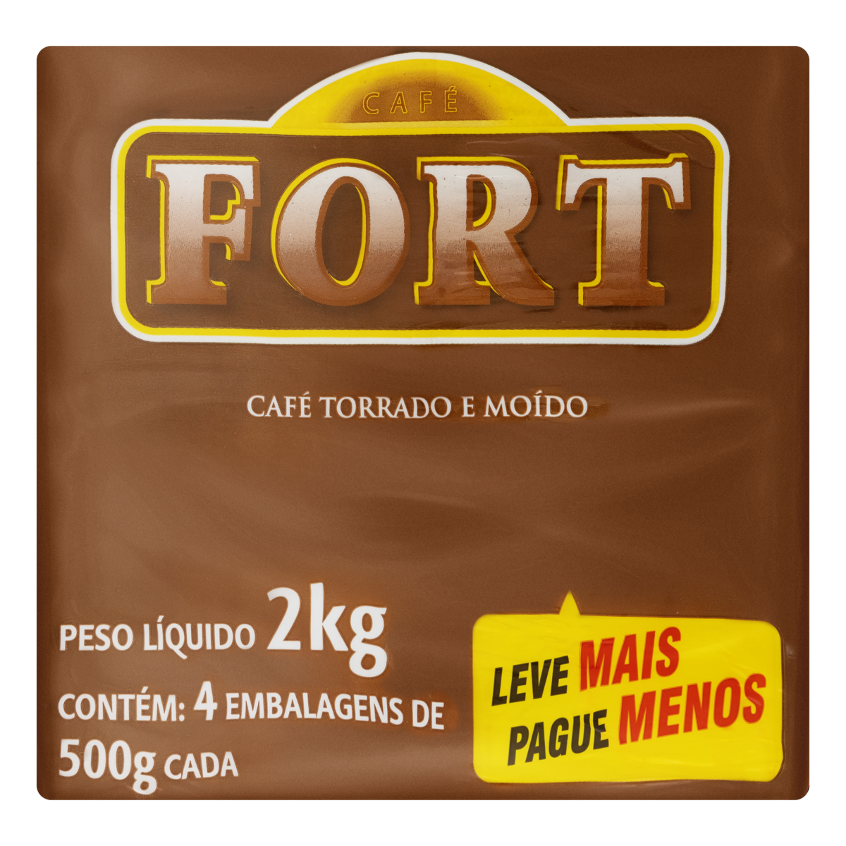 7896005803288 - PACK CAFÉ TORRADO E MOÍDO FORT PACOTE 2KG 4 UNIDADES LEVE MAIS PAGUE MENOS