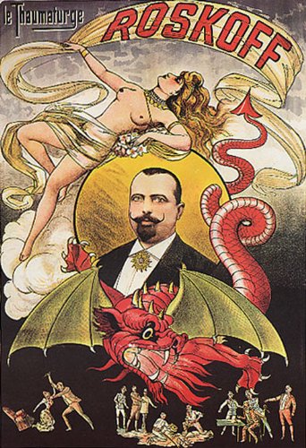 7896006135746 - RED DRAGON NAKED GIRL ROSKOFF MAGICIAN MAGIC VINTAGE POSTER CANVAS REPRO