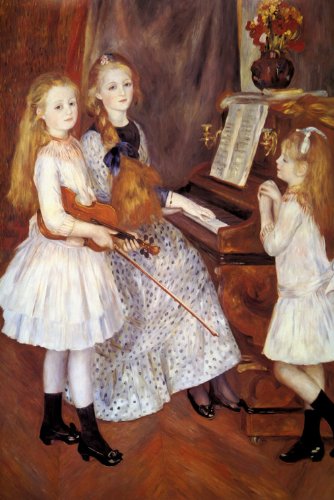 7896006220718 - THE DAUGHTERS OF CATULLE MENDES PLAYING PIANO VIOLIN MUSIC 1888 FRENCH BY PIERRE AUGUSTE RENOIR PRINT REPRO