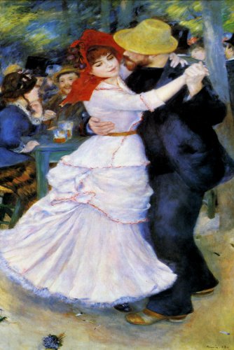 7896006221449 - DANCE AT BOUGIVAL PARIS SUBURB COUPLE DANCING 1883 FRENCH BY PIERRE AUGUSTE RENOIR 13 X 24 PRINT REPRO