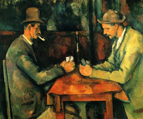 7896006233251 - THE CARD PLAYERS 1892 BY PAUL CEZANNE 16 X 20 IMAGE SIZE REPRO ON CANVAS