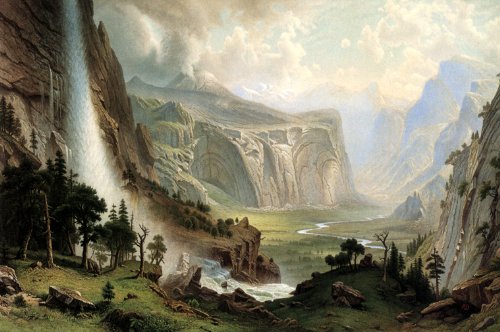 7896006234975 - THE DOMES OF THE YOSEMITE 1867 WATERFALL CALIFORNIA BY ALBERT BIERSTADT LARGE PRINT REPRO
