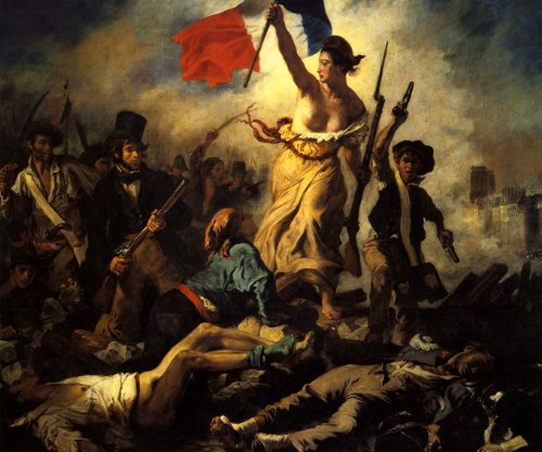 7896006237037 - LIBERTY LEADING THE PEOPLE FRANCE FLAG 1830 BY DELACROIX ON IMAGE SIZE 16 X 20 REPRO ON CANVAS