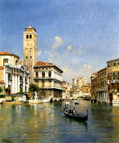7896006237570 - PALACE LABIA GRAND CANAL, VENICE, ITALY BY VINCENZO CAPRILE REPRO ON CANVAS