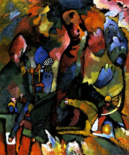 7896006238324 - PICTURE WITH AN ARCHER 1909 ABSTRACT PAINTING BY KANDINSKY ON CANVAS REPRO