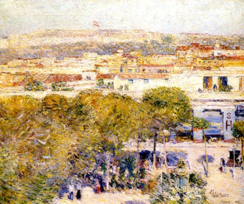 7896006245872 - PLACE CENTRALE AND FORT CABANAS HAVANA 1895 CUBA IMPRESSIONISM PAINTING BY CHILDE HASSAM 16 X 20 IMAGE SIZE ON CANVAS REPRO