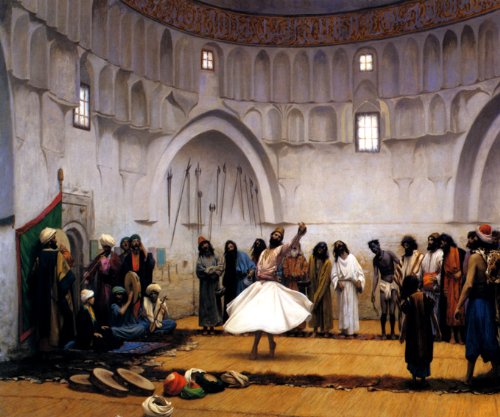 7896006247234 - THE WHIRLING DERVISHES 1899 SUFI TRADITION ISLAM ORIENTALISM PAINTING BY GEROME REPRO ON CANVAS