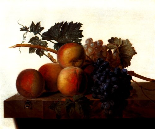 7896006255277 - STILL LIFE WITH FRUIT 1810 DROPS OF WATER PAINTING BY JOHN JOHNSTON LARGE CANVAS REPRO