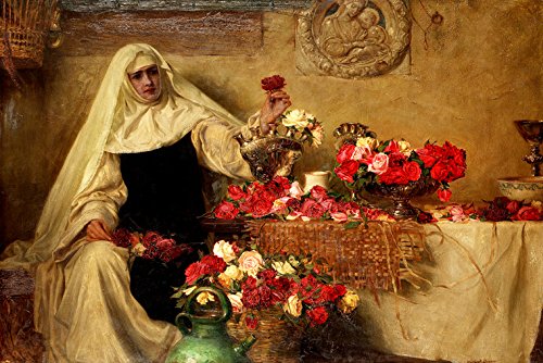 7896006258506 - ROSES FOR SAINT DOROTHEA'S DAY FLOWER RELIGION 1899 PAINTING BY HERBERT DRAPER 16 X 24 IMAGE SIZE ON CANVAS REPRO