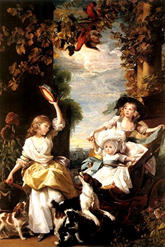7896006264293 - THE DAUGHTERS OF GEORGE III GARDEN CHILDREN DOGS BIRDS 1785 PAINTING BY JOHN SINGLETON COPLEY ON CANVAS REPRO