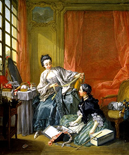 7896006267058 - THE MILLINER LADY FASHION DESIGNER CLOTHING LINING 1746 FRENCH PAINTING BY FRANCOIS BOUCHER 16 X 20 IMAGE SIZE ON CANVAS REPRO
