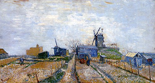7896006267744 - VEGETABLE GARDENS AND THE MOULIN DE BLUTE FIN ON MONTMARTRE PARIS 1887 IMPRESSIONIST PAINTING BY VAN GOGH 13 X 24 IMAGE SIZE ON CANVAS REPRO