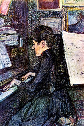 7896006270706 - MLLE. DIHAU PLAYING THE PIANO MUSIC FRENCH 1890 PAINTING BY TOULOUSE LAUTREC 16 X 24 IMAGE SIZE ON CANVAS REPRO