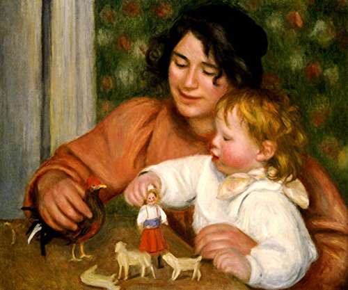 7896006273776 - CHILD WITH TOYS GABRIELLE AND THE ARTIST'S SON JEAN 1894 PAINTING BY AUGUSTE RENOIR LARGE CANVAS REPRO