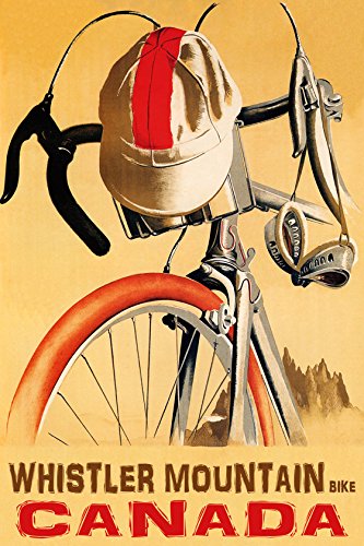 7896006296218 - CYCLING WHISTLER MOUNTAIN BIKE CANADA BICYCLE BIKING SPORT 20 X 30 ON CANVAS VINTAGE POSTER REPRO WE HAVE OTHER SIZES