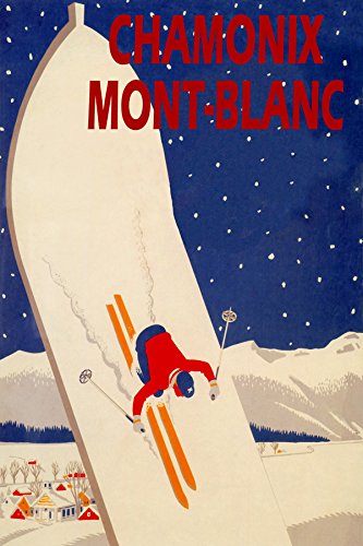 7896006345121 - CHAMONIX MONT-BLANC SKIING SNOWBOARD SKI JUMPING RACE SKIS WINTER SPORT TRAVEL TOURISM 16 X 24 IMAGE SIZE VINTAGE POSTER REPRO MATTE PAPER WE HAVE OTHER SIZES