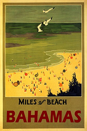 7896006348191 - BAHAMAS MILES OF BEACH OCEAN SEA SUMMER FUN VACATION TRAVEL TOURISM 12 X 16 VINTAGE POSTER REPRO MATTE PAPER WE HAVE OTHER SIZES