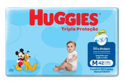 7896007551316 - FRALDA DESCARTÁVEL INFANTIL HUGGIES TRIPLA PROTEÇÃO M PACOTE 42 UNIDADES