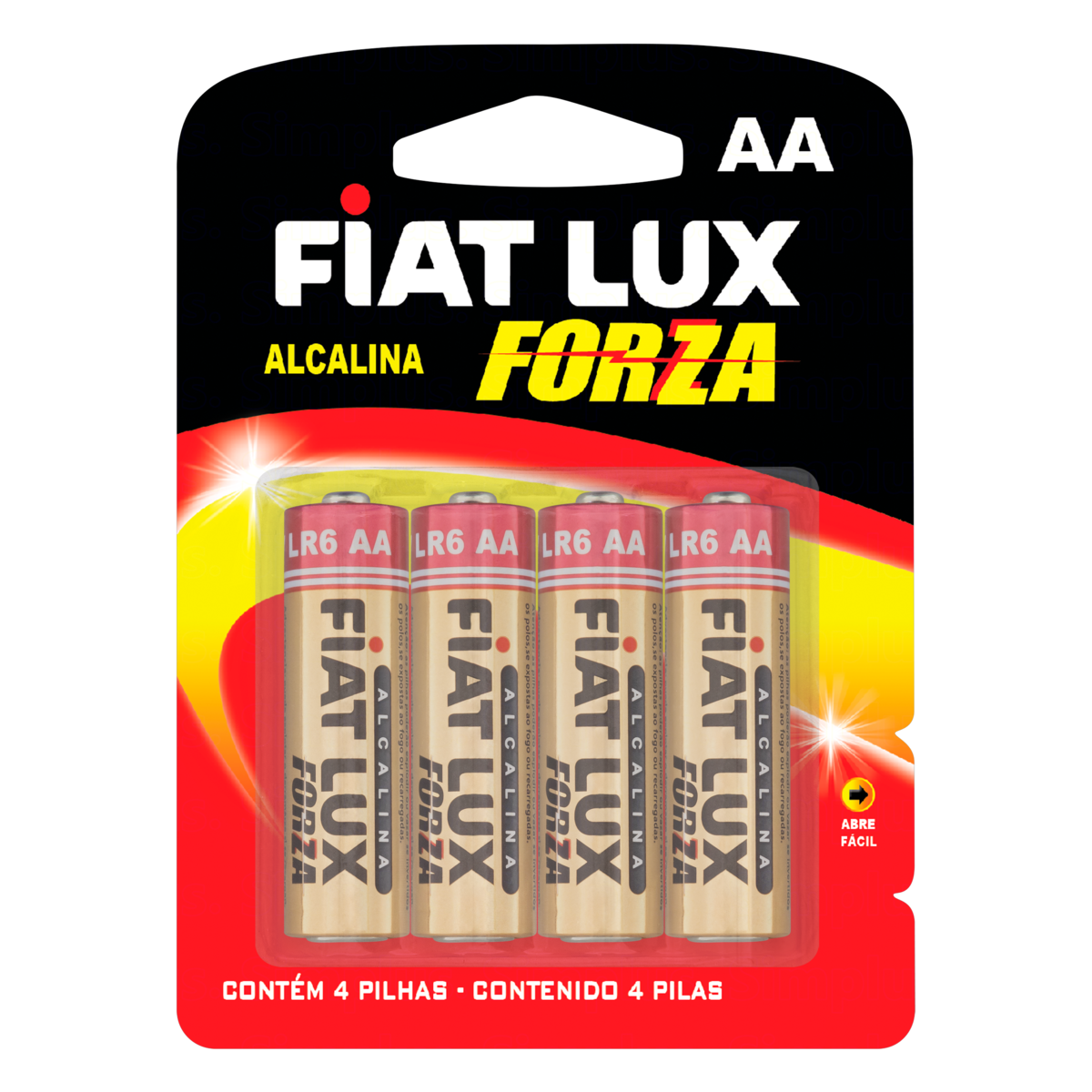 7896007904273 - PILHA ALCALINA AA LR6 FIAT LUX FORZA 4 UNIDADES 1,5V